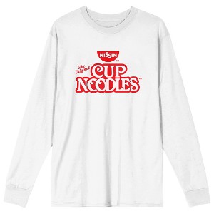 Nissin Cup Noodles The Original Cup Noodles Logo Crew Neck Long Sleeve White Adult Tee - 1 of 3