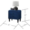 NicBex Velvet Nightstand with 2 Drawers,Modern Small Side Table for Small Space Bedside Table with Wood Legs for Bedroom,Living Room - 3 of 4