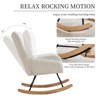 Nursery Rocking Chair, Living Room Glider Rocker for Breastfeeding, Comfy Accent Chairs for Bedroom, Plush Teddy Upholstered Armchairs Indoor - 4 of 4