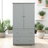 62.3-Inch Tall Bathroom Storage Cabinet with 2 Drawers and Adjustable Shelves, Freestanding MDF Organizer with Doors - 3 of 4