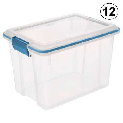 Sterilite 19324306 20 Quart Storage Container Box Tote with Latches (12 Pack)