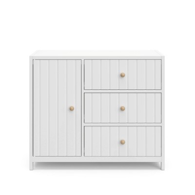 White GREENGUARD Certified 3-Drawer Combo Nursery Dresser