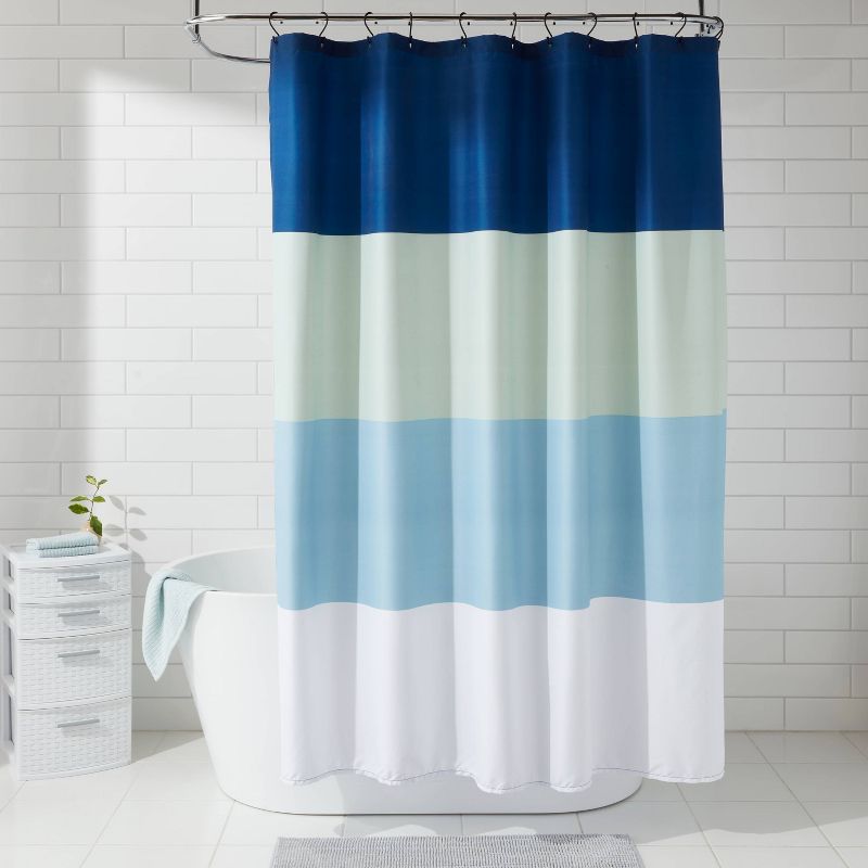 Microfiber Colorblock Large Striped Shower Curtain - Room Essentials&#8482;, 3 of 10