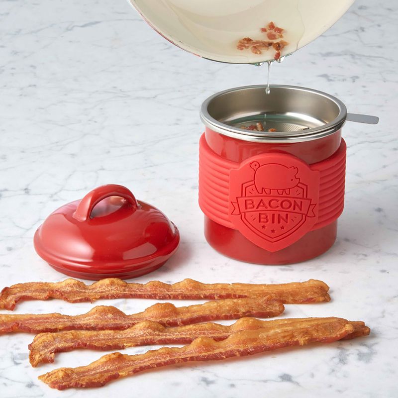 Talisman Designs Enamel Coated Metal Bacon Bin Grease Container, 1 cup, 2 of 3