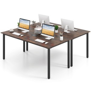 Tangkula 2PCS Large Office Table w/ Cable Grommet Sturdy Metal Legs for Boardroom - 1 of 4