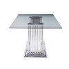 79" Cyrene Dining Table Stainless Steel/Clear Glass - Acme Furniture: 60 Day Warranty, Seats 6, Pedestal Base - 2 of 4