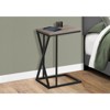FONTOI C-shaped Side Table, Bedside Table Features Metal Frame with Asymmetrical Triangle Detail for Living Room, Bedroom, Taupe, 18.5"*25.25"*10.25" - 4 of 4