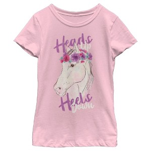 Girl's Lost Gods Floral Horse Love At First Ride T-Shirt - 1 of 4