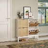 COZONY Fluted Shoe Cabinet with Flip Drawers, Modern Narrow Storage Organizer for Entryway, Freestanding Farmhouse Shoe Rack for Front Door - 3 of 4
