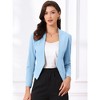 INSPIRE CHIC Women's Collarless Work Office Long Sleeve Cropped Blazers - 3 of 4