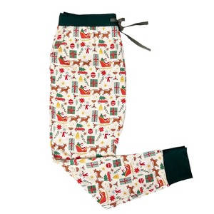 Women's Holiday Vintage Christmas Bamboo Wos Jogger Pajamas - EMERSON AND FRIENDS - 1 of 3