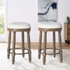 FONTOI 2PCS 360° Swivel Bar Stools, 26" Counter Height Stools with Upholstered Seat, Oak, 17.5"*26.25"*17.5" - 4 of 4