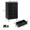 5/6 Drawer Fluted Dresser for Bedroom, Modern Chest of Drawers with Deep Storage and Wide Top, Wooden Organizer for Living Room, Hallway - 2 of 4