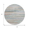 Linen And Pale Aqua Striped Washable Indoor Outdoor Area Rug - 3 of 4