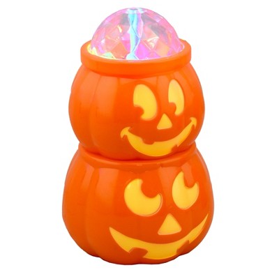 Halloween LED Table Light Show with  360° Rotation - Stacked Pumpkin