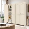 Chic Crate 71'' 2 Shapely-Door Metal Cabinet – Lockable, Adjustable Shelves for Kitchen/Bedroom/Living Room (Beige) - 3 of 4