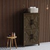 HOMCOM Bathroom Floor Cabinet, Farmhouse Bathroom Cabinet with Barn Doors, Bathroom Storage Cabinet with Adjustable Shelf - 2 of 4