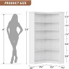 Homhougo 72" L-Shaped Corner Bookshelf, 5-Tier Wood Bookcase with Anti-Tip Design for Living Room, Office, Easy Assembly Rustic Storage Shelf - 2 of 4