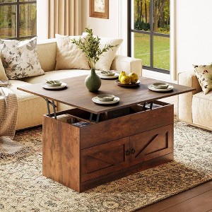 WOWLIVE Lift Top Coffee Table with Storage for Living Room, Hidden Compartment, CT018 - 1 of 4