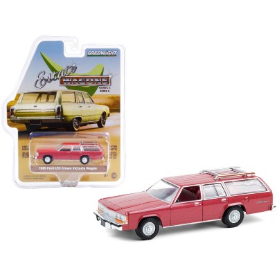 1989 Ford LTD Crown Victoria Wagon with Roof Rack Currant Red Metallic "Estate Wagons" 1/64 Diecast Model Car by Greenlight