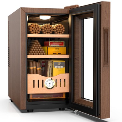Mojgar 25L Thermostatic Electric Humidor, 150 Counts Wooden Cigar Humidor