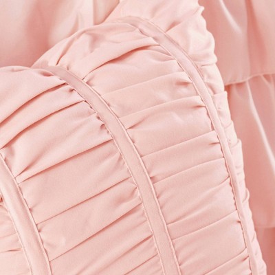Blush Microfiber Ruffle Reversible Full Comforter Set