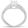 Pompeii3 1/2 Ct Round Framed Marquise Diamond Solitaire Engagement Ring 14k White Gold - 2 of 4