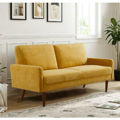 CAVINAS European Velvet Sofa, Vintage Loveseat Sofa Chair, Upholstered 3 Seater Couch, Chic Living Room Furniture Seating for Home, Apartment, Office