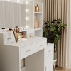 Vanity Desk with Mirror and Lights, Large Makeup Vanity with Lights , Dressing Table with 5 Drawers, 3 Storage Shelf, Dressing Table for Bedroom - 2 of 4