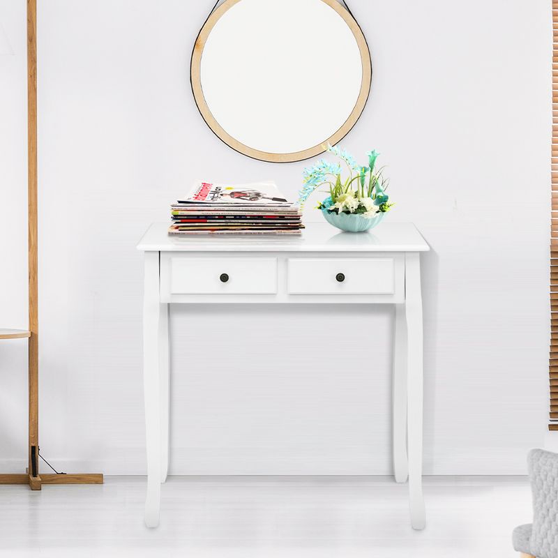 Tangkula Writing Desk W/ Drawer Detachable Floating Organizer Computer Table White, 2 of 10