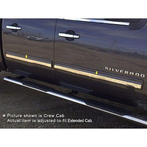 QAA Is Compatible With 2009-2013 Chevrolet Silverado 4 Piece Stainless Rocker Panel Trim, Insert Kit, 1+0.8125" Width TH49185 - 1 of 4