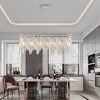 DOMETOUR Silver Oval Crystal Chandelier, Modern Ceiling Light with Hanging Crystals for Dining Room, Living Room, Foyer (Bulbs Not Included) - 2 of 4