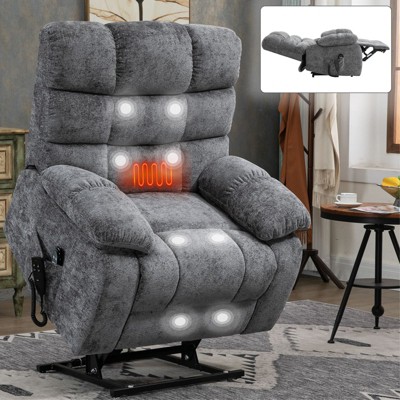 NicBex Chenille Power Lift Recliner Chair for Elderly,Massage Chairs with Vibration Massage and Lumbar Heating,Modern Reclining Chairs for Living Room