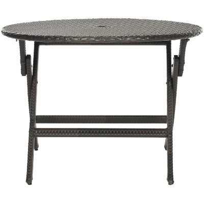 Ellis Round Folding Table - Indoor/Outdoor - PAT2001 - Brown - Safavieh