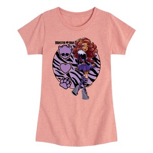 Girls' - Monster High - Clawdeen Wolf Icons Fitted Short Sleeve Graphic T-Shirt - 1 of 4