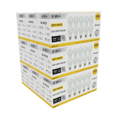 Soft White Dimmable LED A19 Light Bulb, 100W Equivalent
