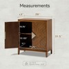 COZAYH Farmhouse Storage Cabinet Accent Sideboard with Geometric Wood Doors for Entryway, Living Room, or Dining Room, 28 Inch, Wood - 2 of 4