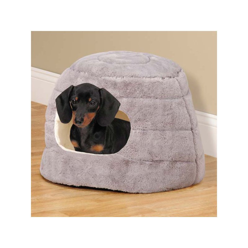 Slumber Pet ThermaPet Bolster Hideaway Round Nest Warm Cuddler Bed - Gray, 3 of 5