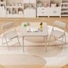 3-Piece Folding Square Table & Chair Set, Featuring a Portable Table & Chairs w/Ssoft Pu Cushions - 3 of 4