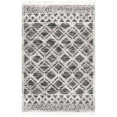 Nuloom Ansley Moroccan Lattice Tassel Area Rug, 6' 7