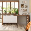 Famapy Brown and White Rotatable Make up Vanity Table With Storage Drawers - 4 of 4