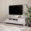 COZONY TV Stand, Natural Wood Farmhouse Entertainment Center, with Doors and Cabinet for TVs Up to 60/70 Inch - 3 of 4