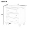 3-Drawer Pine Wood Nightstand with Pull-Out Tray, Modern Bedside Table for Bedroom or Living Room, 28''W Storage Chest-3irtyhousy - 4 of 4