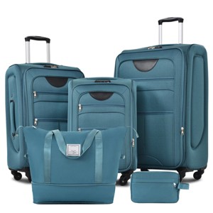 5-Piece Softside Luggage Set,Expandable Lightweight Suitcases with Spinner Wheels,Travel Duffel Bag and Toiletry Bag (20"/24"/28")-Cuddlewood - 1 of 4