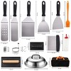 Aoibox 29PCS Griddle Accessories Set with Teppanyaki Spatulas, Scraper, Basting Cover for Camp Chef, Home Cooking and Outdoor BBQ Gifts - 2 of 4
