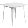 Flash Furniture Commercial Grade 31.5" Square Metal Indoor-Outdoor Table Set with 4 Arm Chairs - 3 of 4