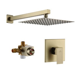 CASAINC 1-Spray Pattern with 1.8 GPM 10 Inches with 1.8 GPM Wall Mount Square Fixed Shower Head (Valve Included) - 1 of 4