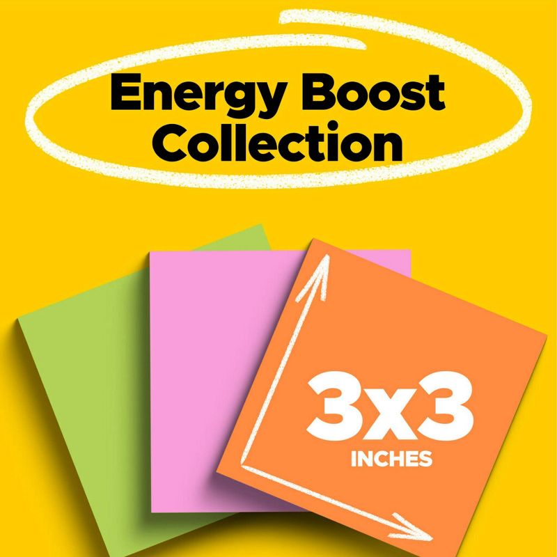 Post-it 3pk 3&#34; x 3&#34; Super Sticky Notes 45 Sheets/Pad Energy Boost Collection, 3 of 18