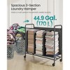 3-Section Laundry Sorter with Wheels, 44.9-Gallon Rolling Hamper with Removable Bags & Locking Casters, for Laundry Room Bedroom - 3 of 4