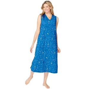 Dreams & Co. Plus Size Long Sleeveless Sleepshirt - 1 of 4